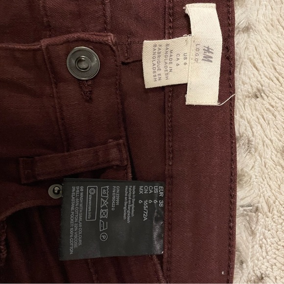 Dark red (burgundy) skinny H&M jeans - Picture 2 of 2